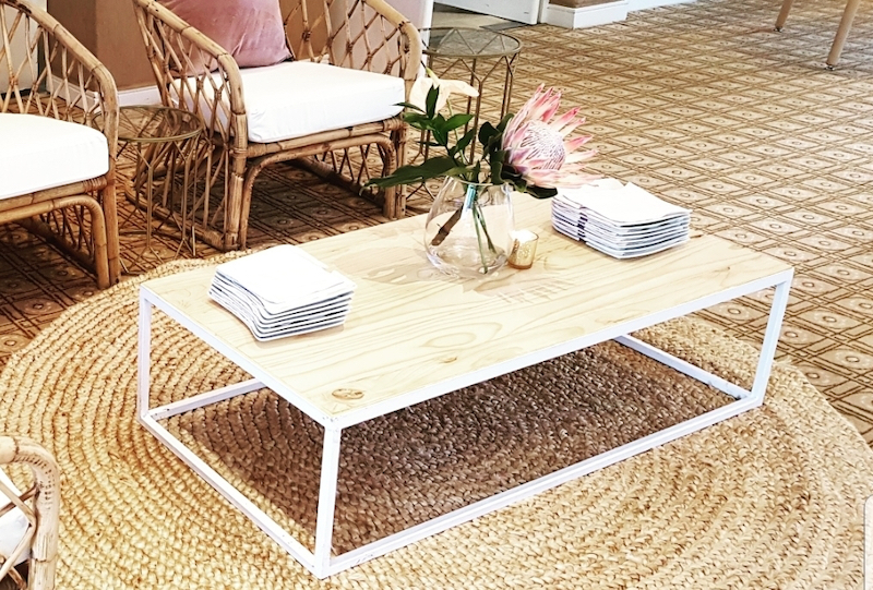 Modernist Industrial Coffee Table White